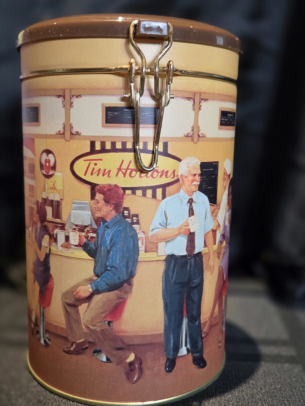 Vintage Tim Hortons Collectible Coffee Tin Canister #001 "Gathering Place"